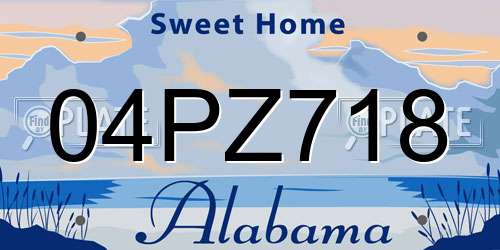 04PZ718 Alabama License Plate