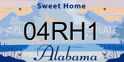 04RH1 Alabama License Plate