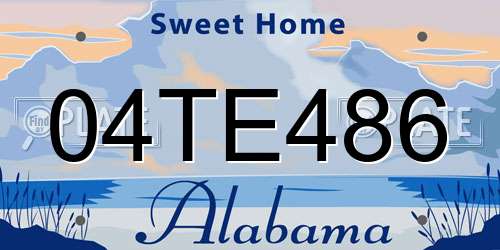 04TE486 Alabama License Plate