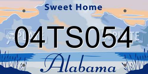 04TS054 Alabama License Plate