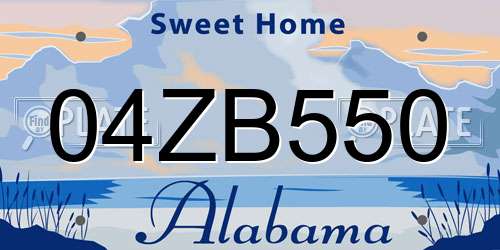 04ZB550 Alabama License Plate