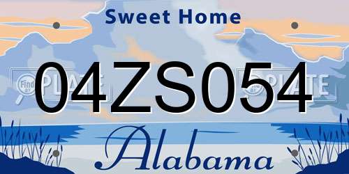 04ZS054 Alabama License Plate