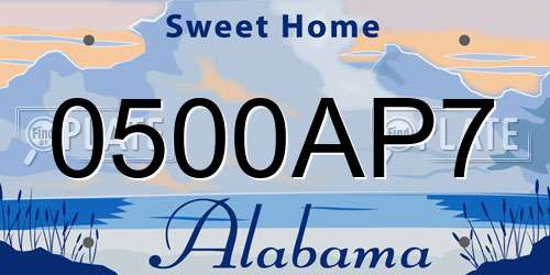 0500AP7 Alabama License Plate