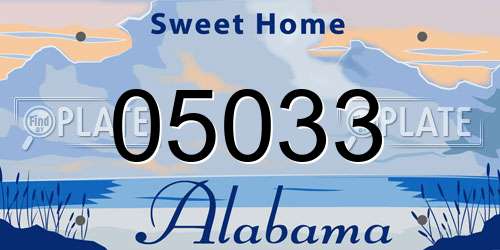 05033 Alabama License Plate