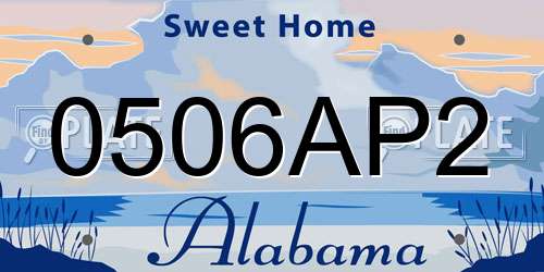 0506AP2 Alabama License Plate