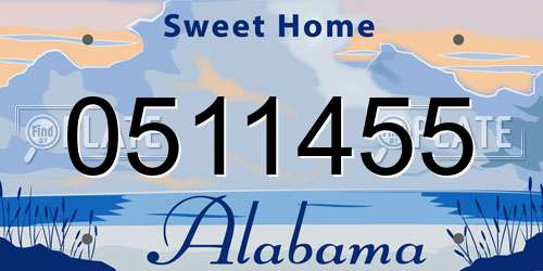 0511455 Alabama License Plate