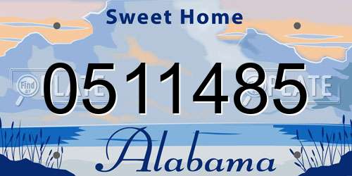 0511485 Alabama License Plate