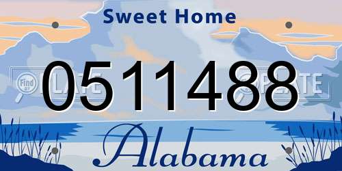 0511488 Alabama License Plate
