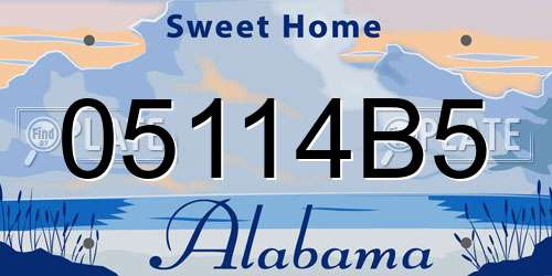 05114B5 Alabama License Plate