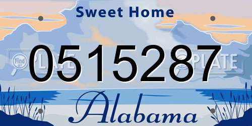 0515287 Alabama License Plate