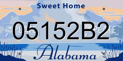 05152B2 Alabama License Plate
