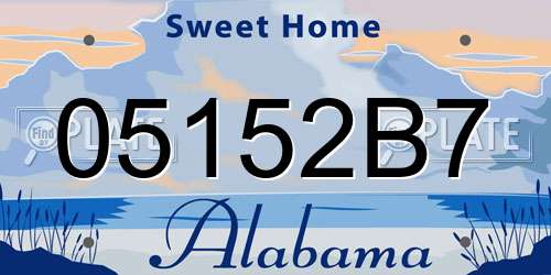 05152B7 Alabama License Plate