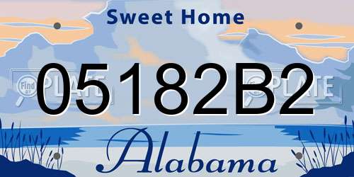 05182B2 Alabama License Plate