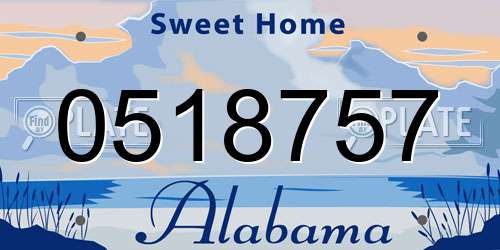 0518757 Alabama License Plate
