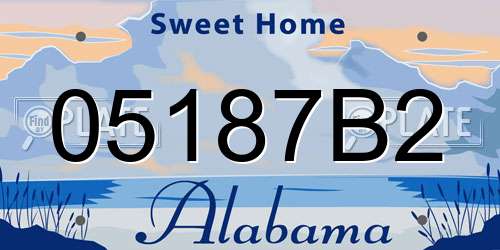 05187B2 Alabama License Plate