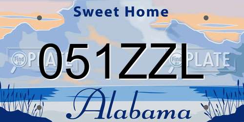 051ZZL Alabama License Plate