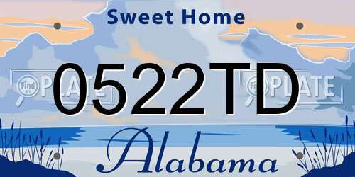 0522TD Alabama License Plate