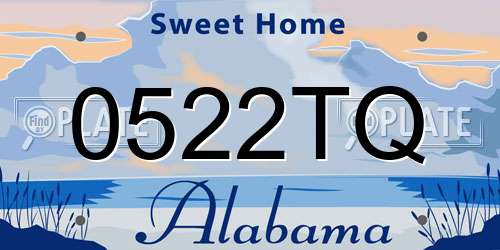 0522TQ Alabama License Plate