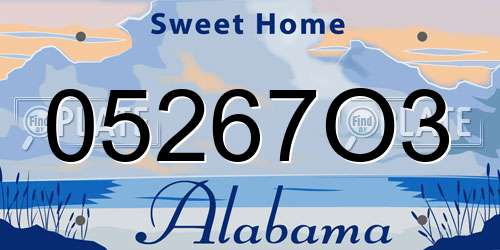 05267O3 Alabama License Plate
