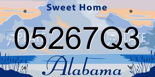 05267Q3 Alabama License Plate