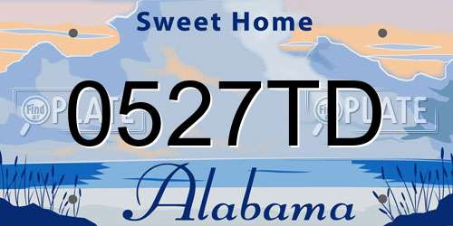 0527TD Alabama License Plate