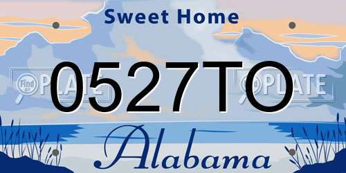 0527TO Alabama License Plate