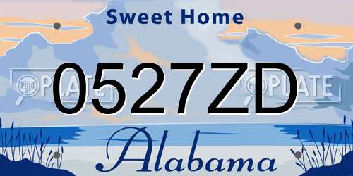 0527ZD Alabama License Plate