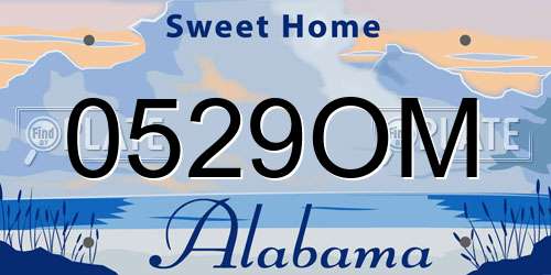 0529OM Alabama License Plate