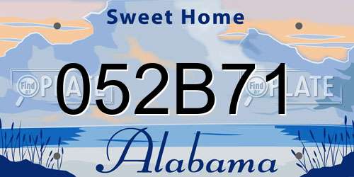 052B71 Alabama License Plate