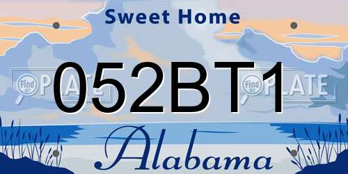 052BT1 Alabama License Plate
