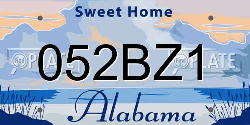 052BZ1 Alabama License Plate