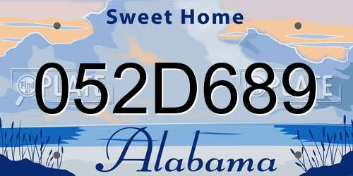 052D689 Alabama License Plate