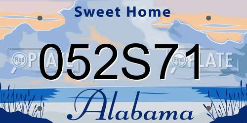 052S71 Alabama License Plate