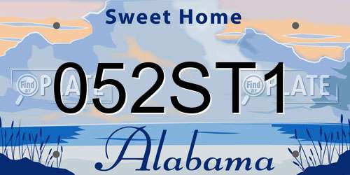 052ST1 Alabama License Plate