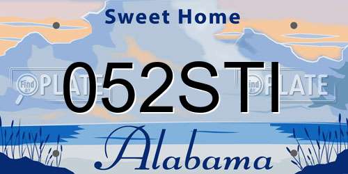 052STI Alabama License Plate