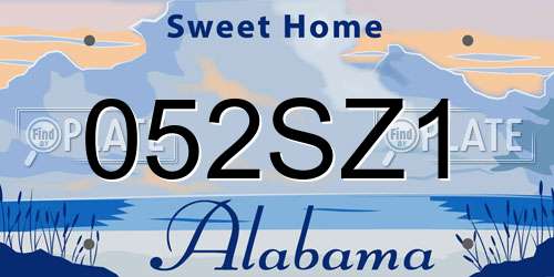 052SZ1 Alabama License Plate
