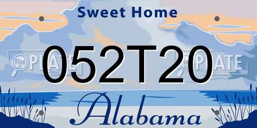 052T20 Alabama License Plate