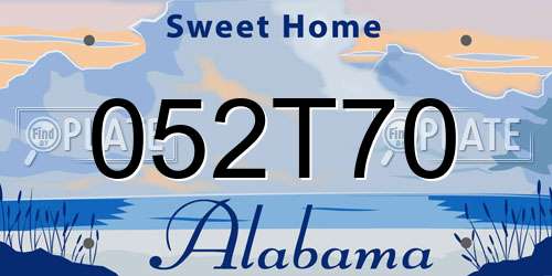 052T70 Alabama License Plate