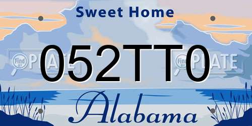 052TT0 Alabama License Plate
