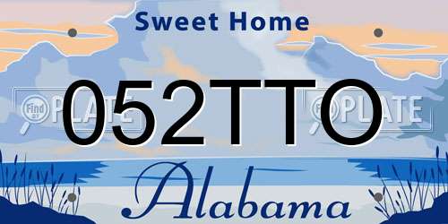 052TTO Alabama License Plate