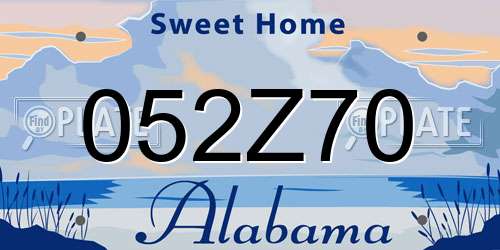 052Z70 Alabama License Plate