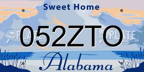 052ZTO Alabama License Plate