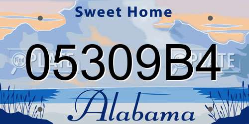 05309B4 Alabama License Plate