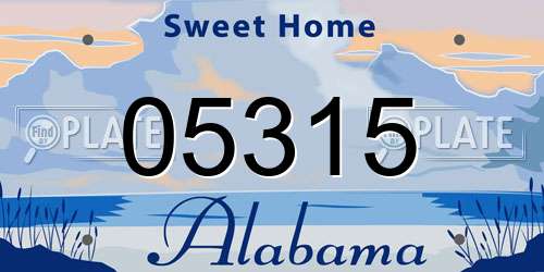 05315 Alabama License Plate