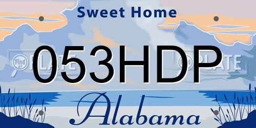 053HDP Alabama License Plate