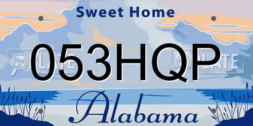 053HQP Alabama License Plate