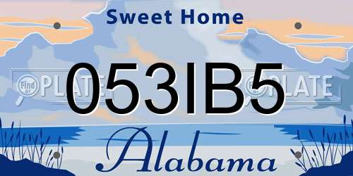 053IB5 Alabama License Plate