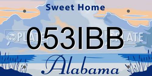 053IBB Alabama License Plate