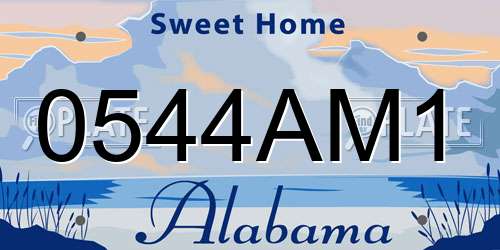 0544AM1 Alabama License Plate