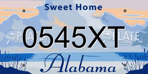 0545XT Alabama License Plate